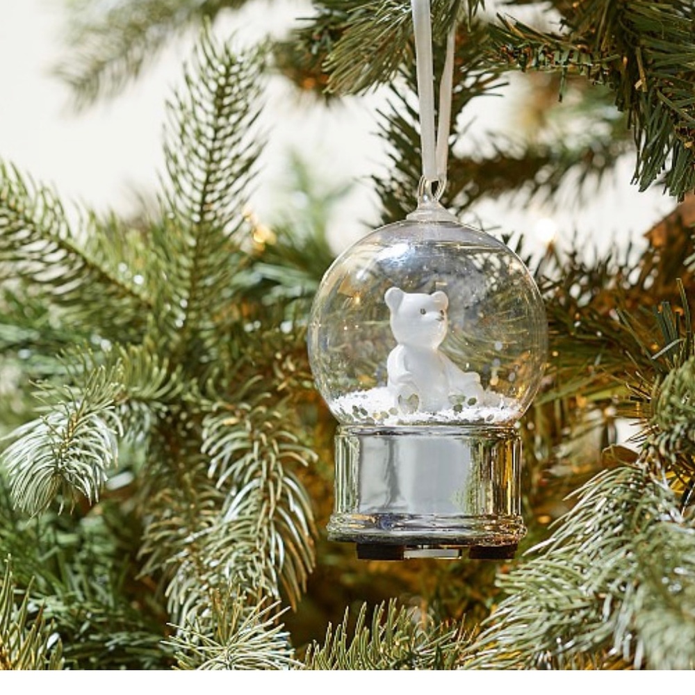BNWT Pottery Barn musical bear Christmas ornament